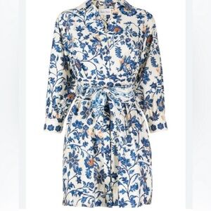 Cara Cara Blue Floral Button-Front Shirt Dress